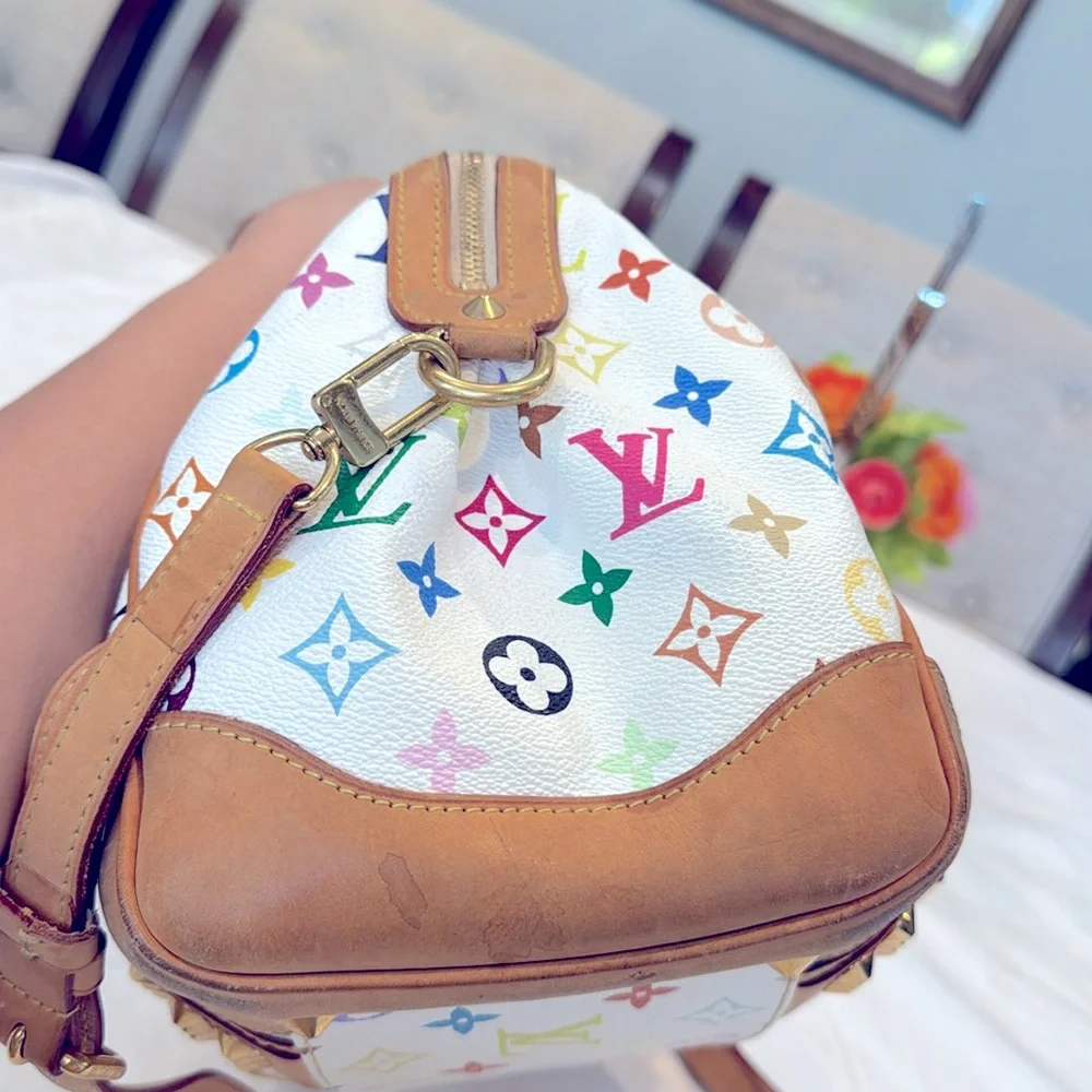 Authentic Louis Vuitton White Multicolor Courtney MM bag